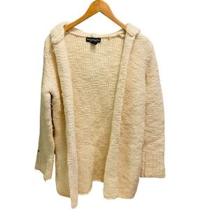 ABERCROMBIE Cream Wool Blend Open Hooded Cardigan